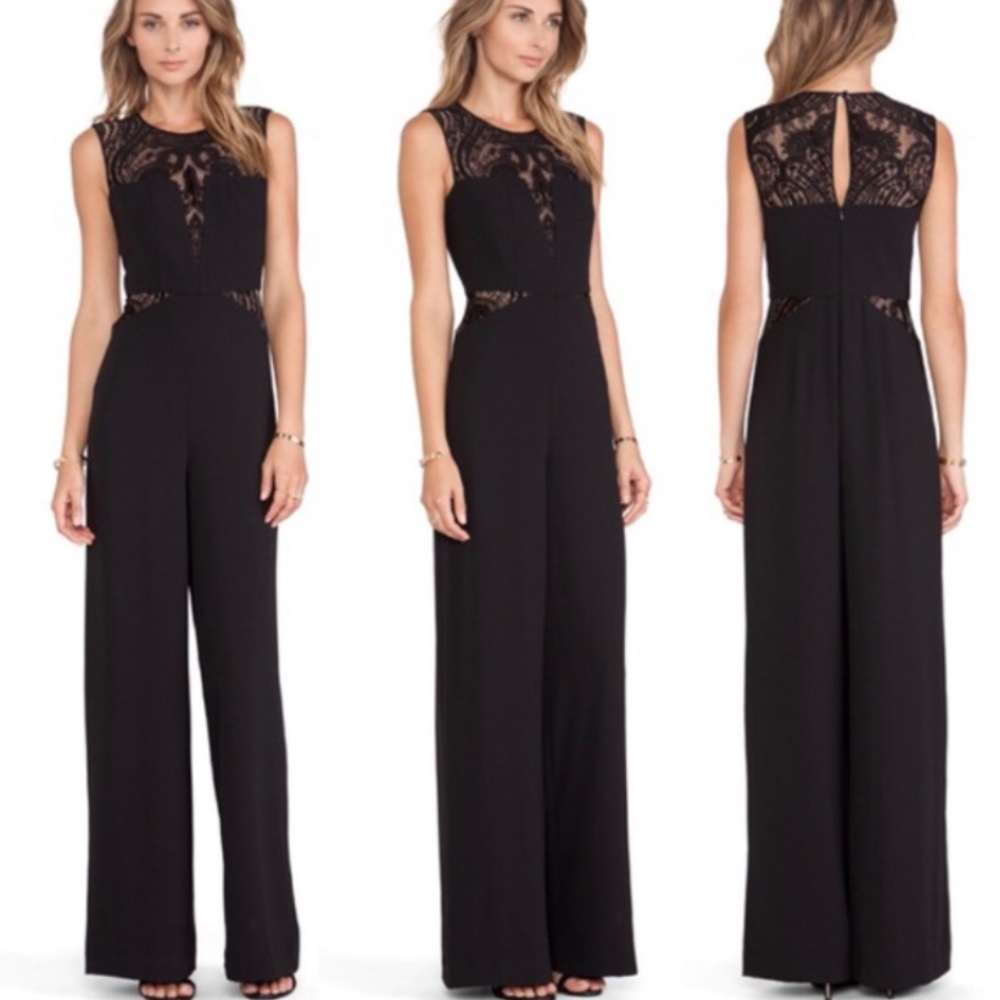 BCBG Black Lace Cut Out Playsuit/Pantsuit Size 2